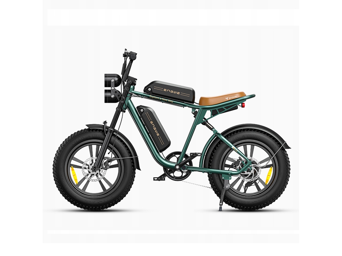 Bicicleta Elétrica ENGWE Motor Sem Escovas ENGWE M20 750W 45Km/H Velocidade Máxima Bateria 48V 13Ah*2 150Km Alcance Verde