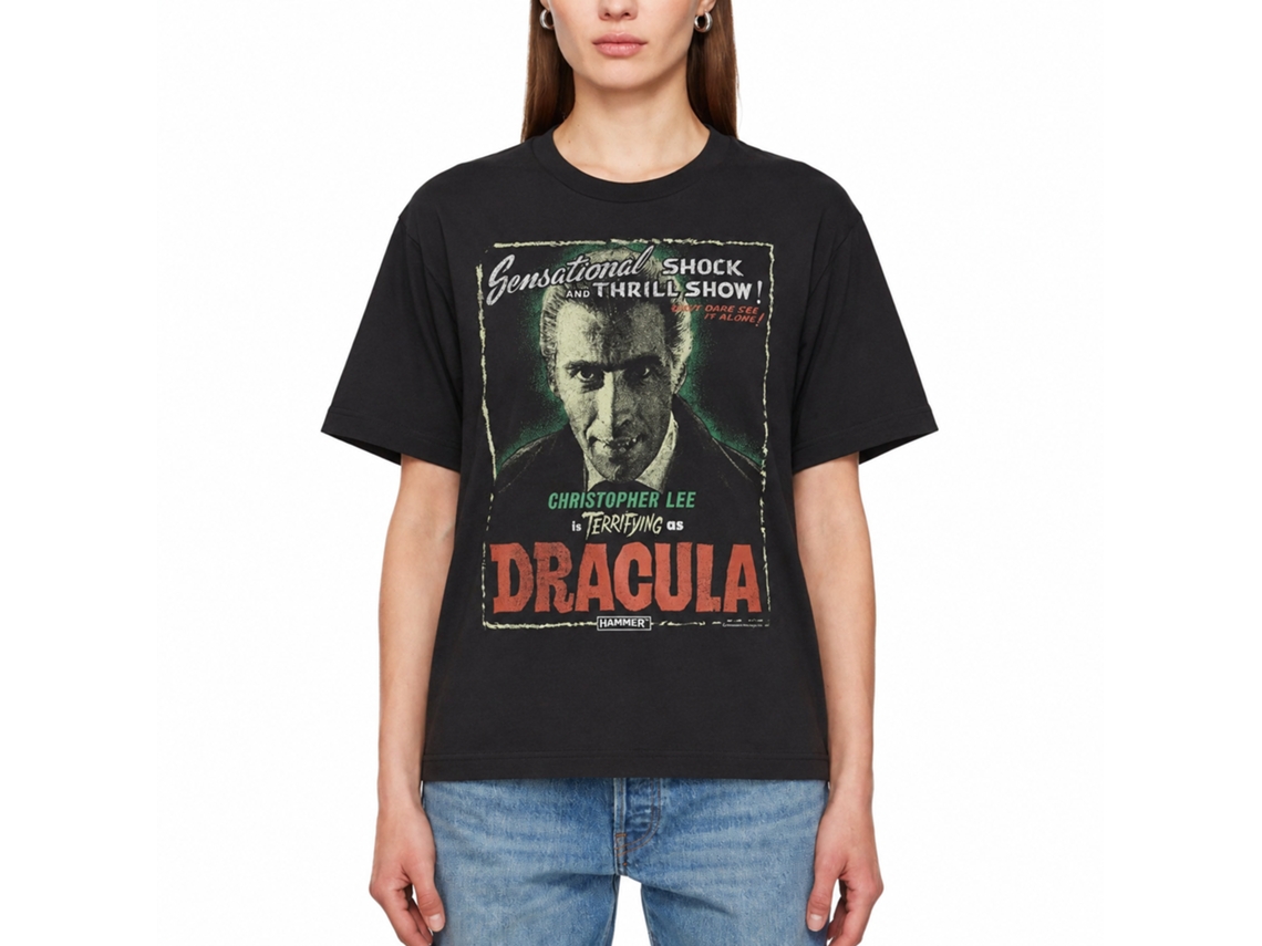 Rockinstone Horror Movies Lee As Dracula Black Adult T-shirt Size:l