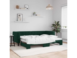 Vidaxl Sofá-cama Com Gavetão 80x200 Cm Veludo Verde-escuro