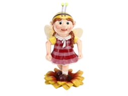 Ornament de Jardim em Resina Abelha Cartoon Estilo Pastoral à Prova D'água | S/MARCA