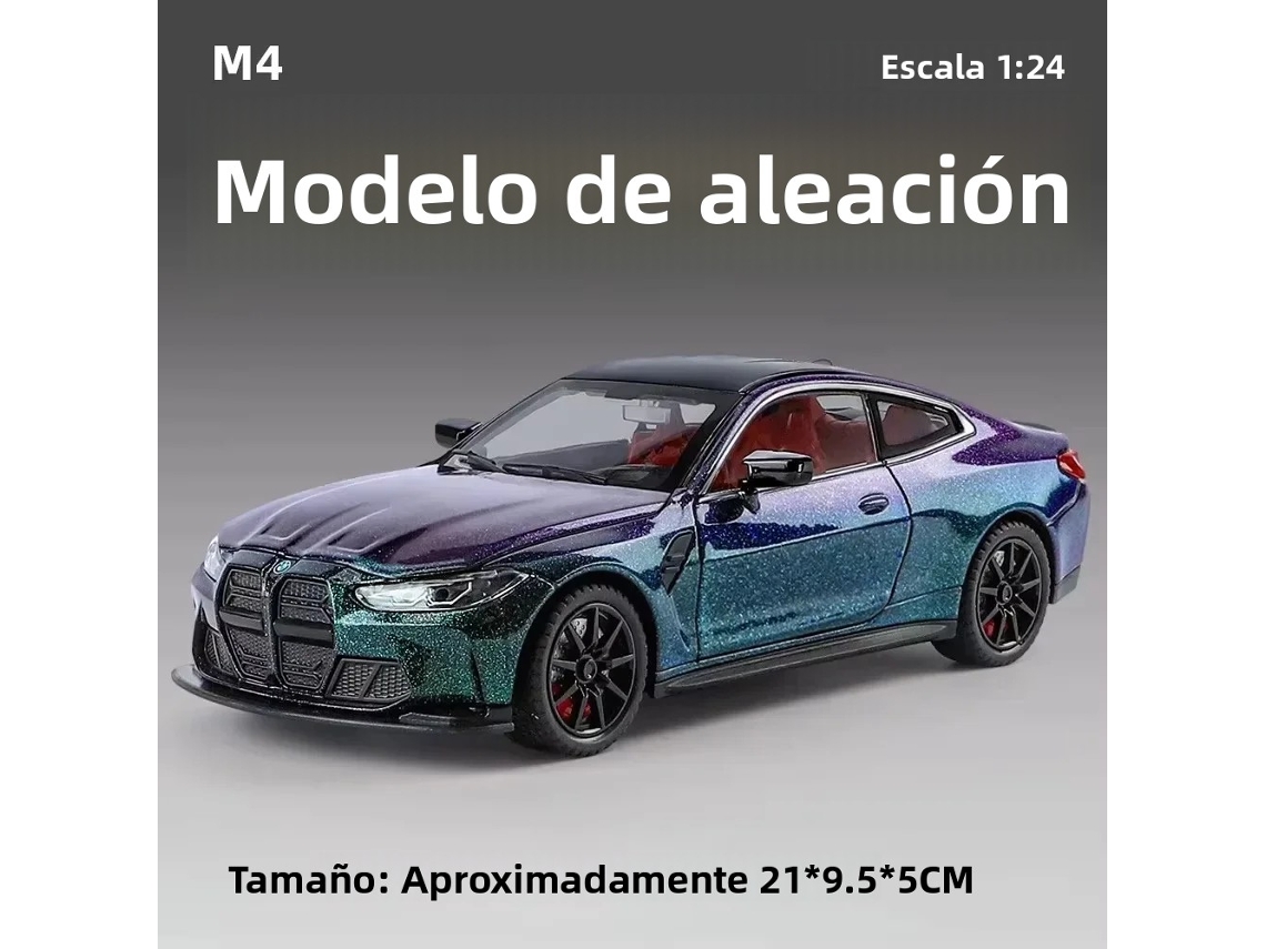 (m4 Roxo) Miniatura De Carro M3 Gtr M4 Com Rodas De Liga Leve Na Escala 1:24