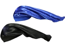 Conjunto de 2 toucas noturnas elásticas de poliéster para cabelos longos, com faixa protetora.