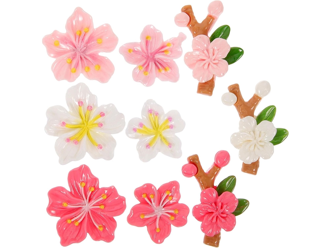 Levemolo Conjunto De 9 Ímãs Decorativos Em Formato Flor Pêssego Rosa Para Geladeira