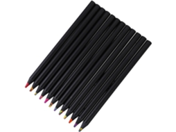 Conjunto de 12 Lápis Cor Madeira Alipis, Portáteis para Desenho e Pintura, Cores Finas Duráveis