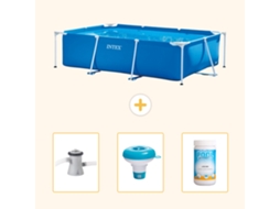 Intex Piscina Com Estrutura Retangular - 260x160x65 Cm - 4-peças Scb77