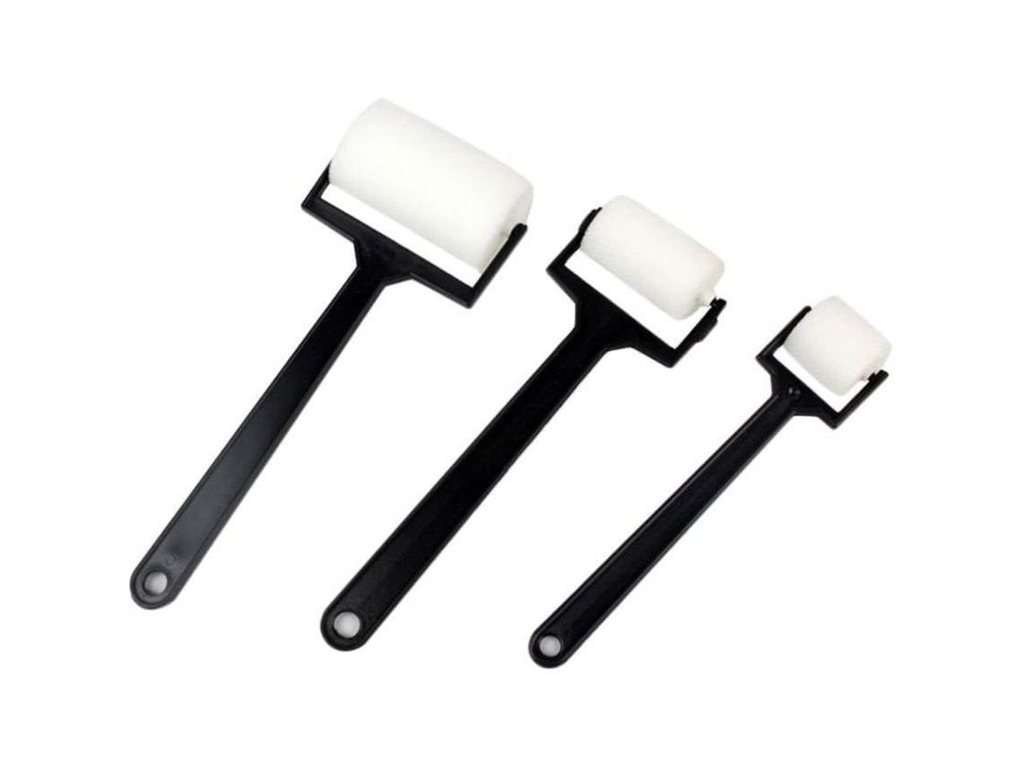 Conjunto De 3 Rodillos De Pintura Para Crianças Com Cabo Longo
