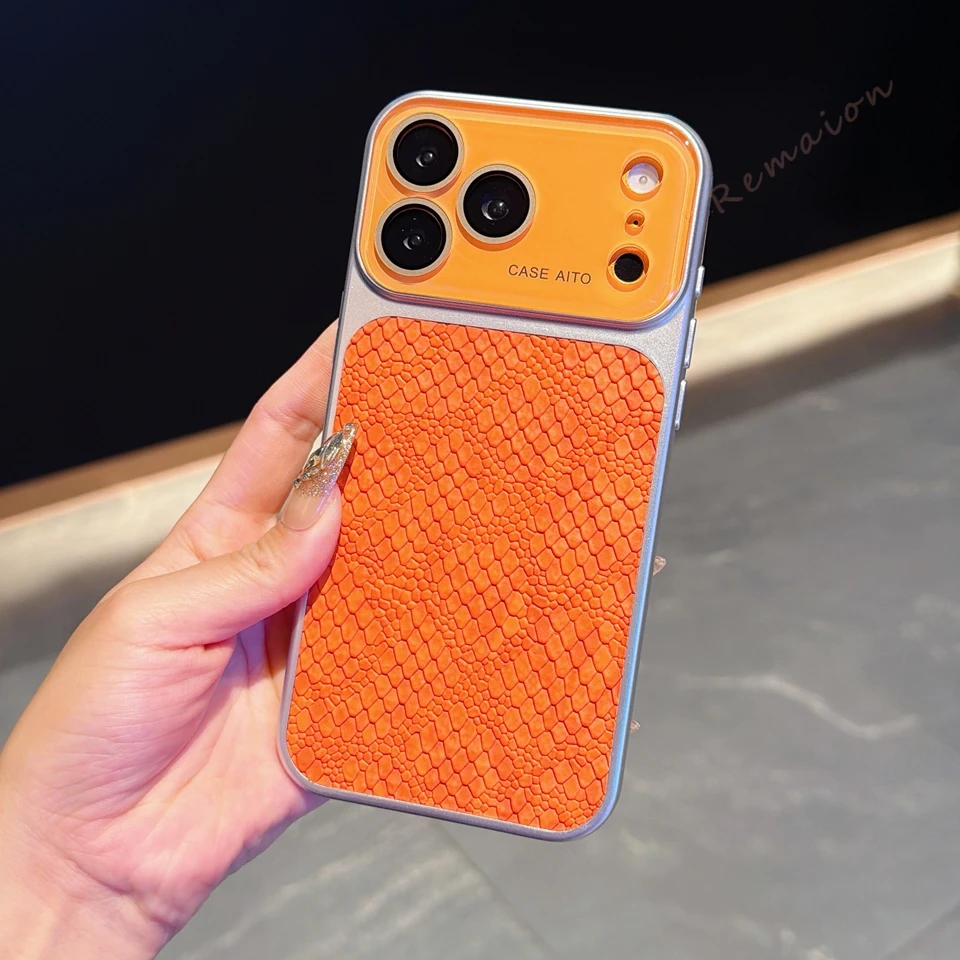 Capa Fosca Para Iphone 17 Air (laranja) Com Lente E Câmera À Prova De Choque.