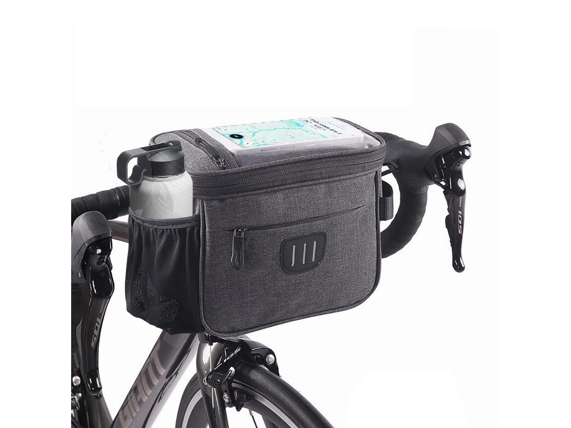 Bolsa Para Guiador De Bicicleta C/ Alça Ombro, Cesta Frontal C/ Suporte Telefone P/ Telefone Até 6,8