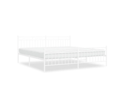 Estrutura de Cama com Cabeceira e Pés Metal Branco MAISON EXCLUSIVE 193x203 cm
