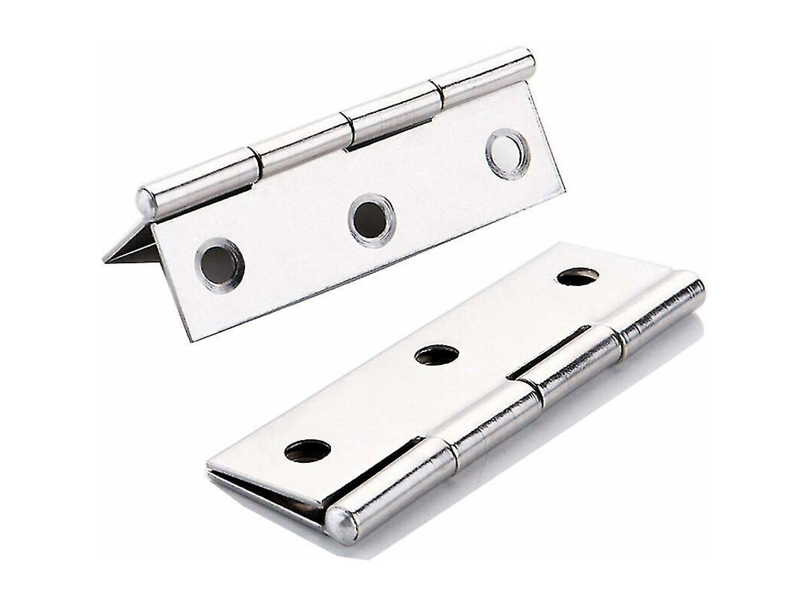 Bisagras de Aço Inoxidável para Móveis Residenciais, 75mm X 50mm, 20 Peças, Acabamento de Níquel Polido, Resistente À Corrosão