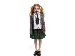 Fato de colegial zumbi cinza com jaqueta para meninas e adolescentes