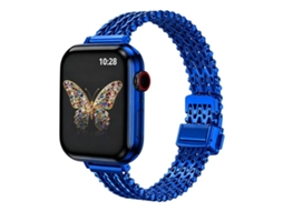 Bracelete para Apple Watch 42/41/40/38mm Metal com Fecho Magnético Fino em Aço Azul XIAOMOYU