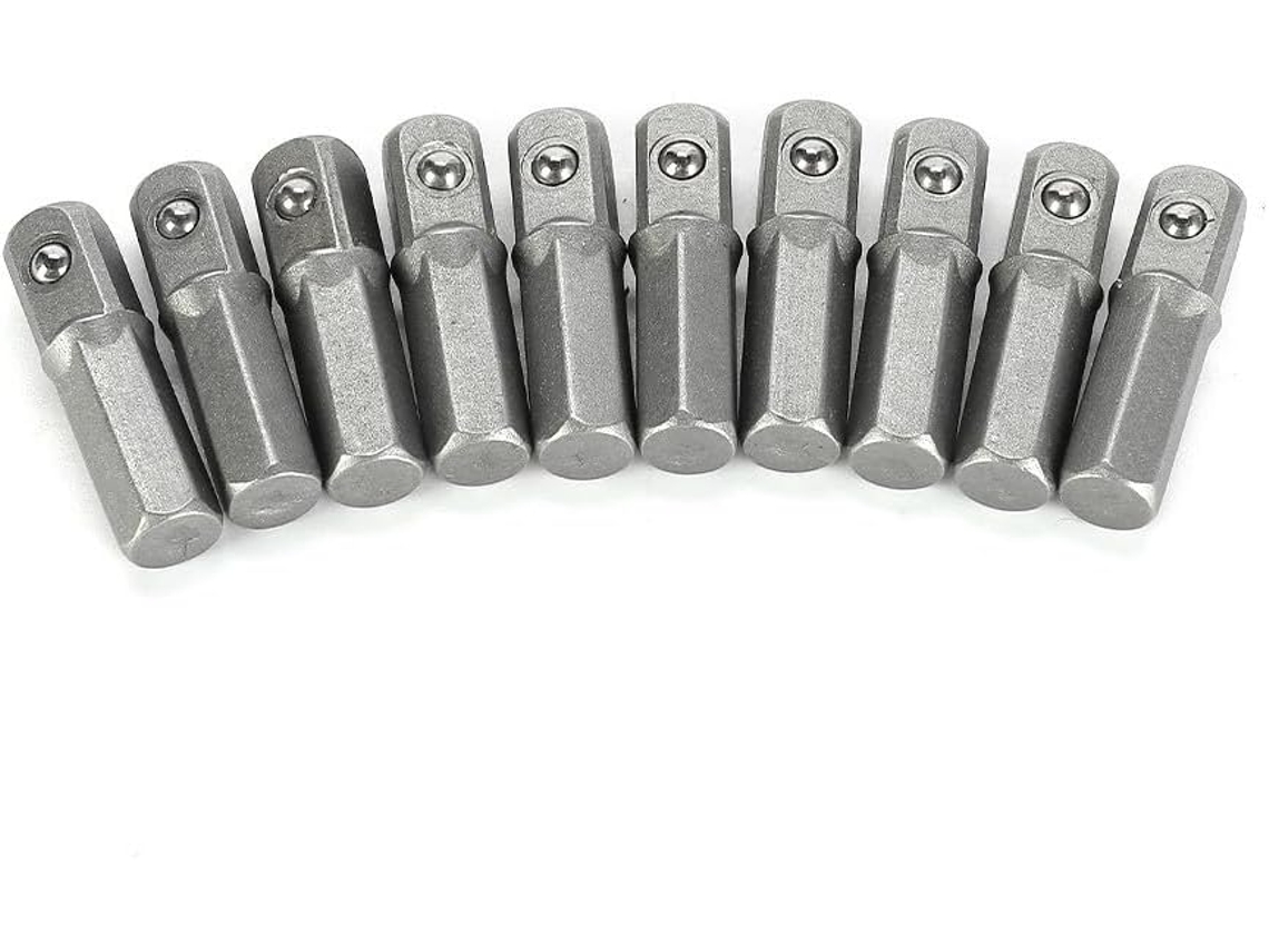 Conjunto De 10 Encaixe 1/4" Para Quadrado Mandris Troca Rápida E Com Esferas