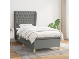 Vidaxl Cama com Molas/colchão 100x200 Cm Tecido Cinza escuro