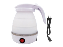 Chaleira elétrica plegável 600w 600ml silicone anti secagem portátil viagem casa eu 220v S/MARCA