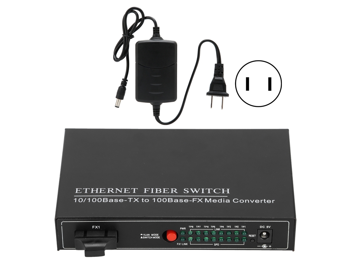 Chave Fibra Óptica LAXISCREED 100mbps 8 Ethernet