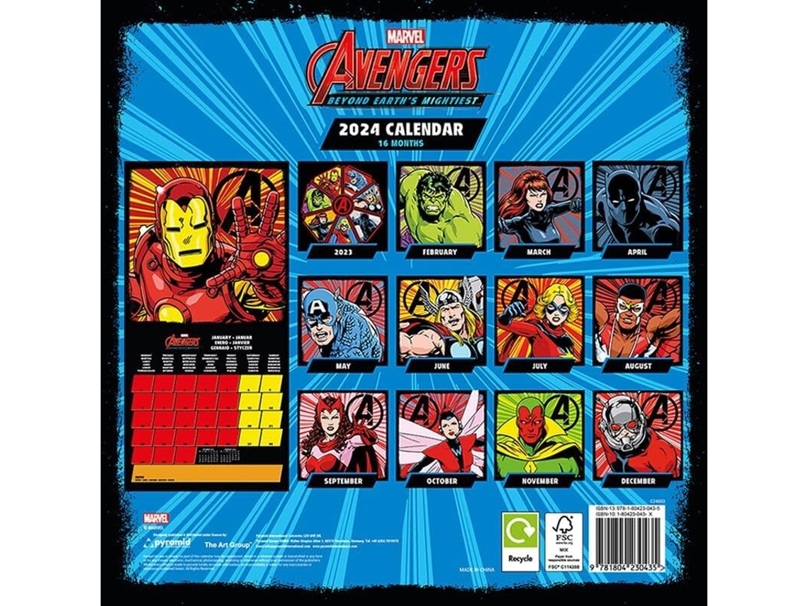 Calendario 2024 Avengers Beyond Earth's Mightiest 30 x 30 cm Worten.pt