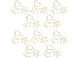 Clips de metal dourado Kallory Criativos para mesa e escola, 30 peças, estrutura robusta e design que não deforma.