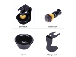 Kit De Barbear Para Homem Com 3 Peças: Escova, Copo De Sabão E Suporte Para Escova De Barbear