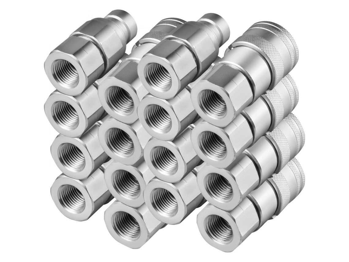 Conjunto De Acopladores Hidráulicos Rápidos 1/2 Npt Para Máquinas Pesadas Tekmaquinas