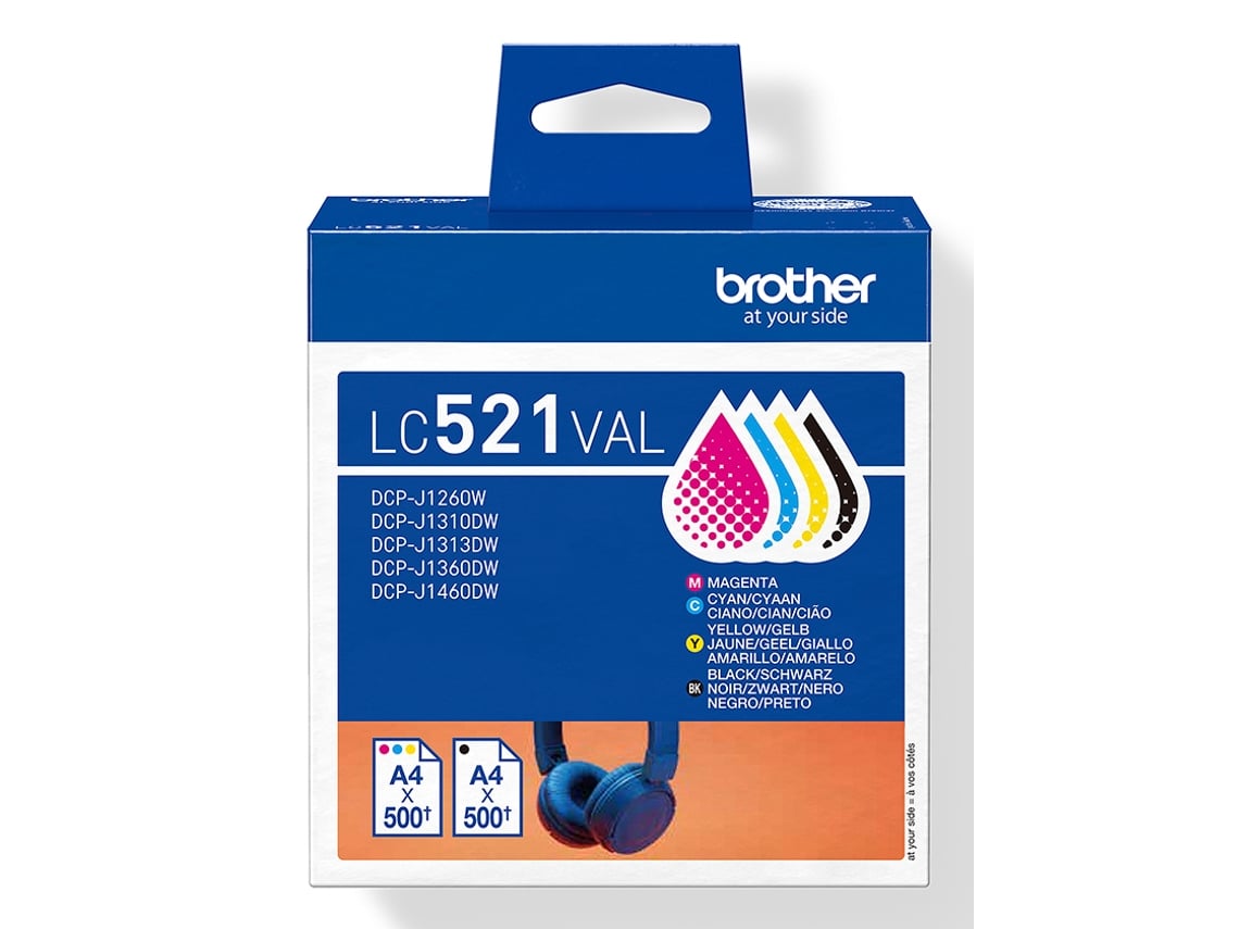 Pack 4 Tinteiros BROTHER LC521VAL CMYB