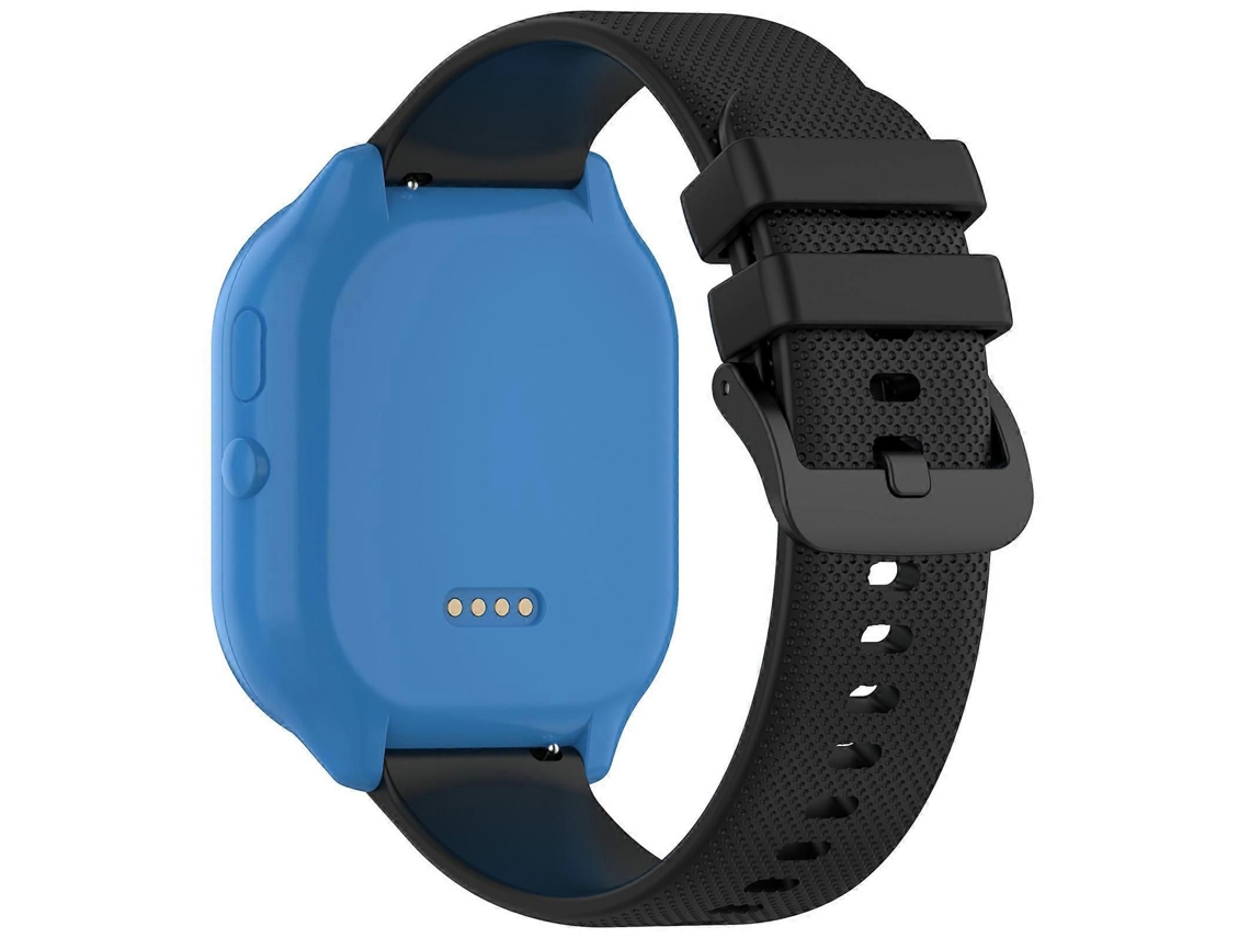 Pulseira De Silicone Texturizada Preta 20 Mm Para Relógios Infantis Syncup Kids Watch 2 E Verizon Gizmo 3e.