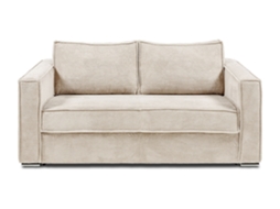 Sofá-cama de 3 lugares com abertura italiana em veludo cotelê bege Base de ripas de 140 cm de largura Colchão de 18 cm Loreto VENTE-UNIQUE.PT