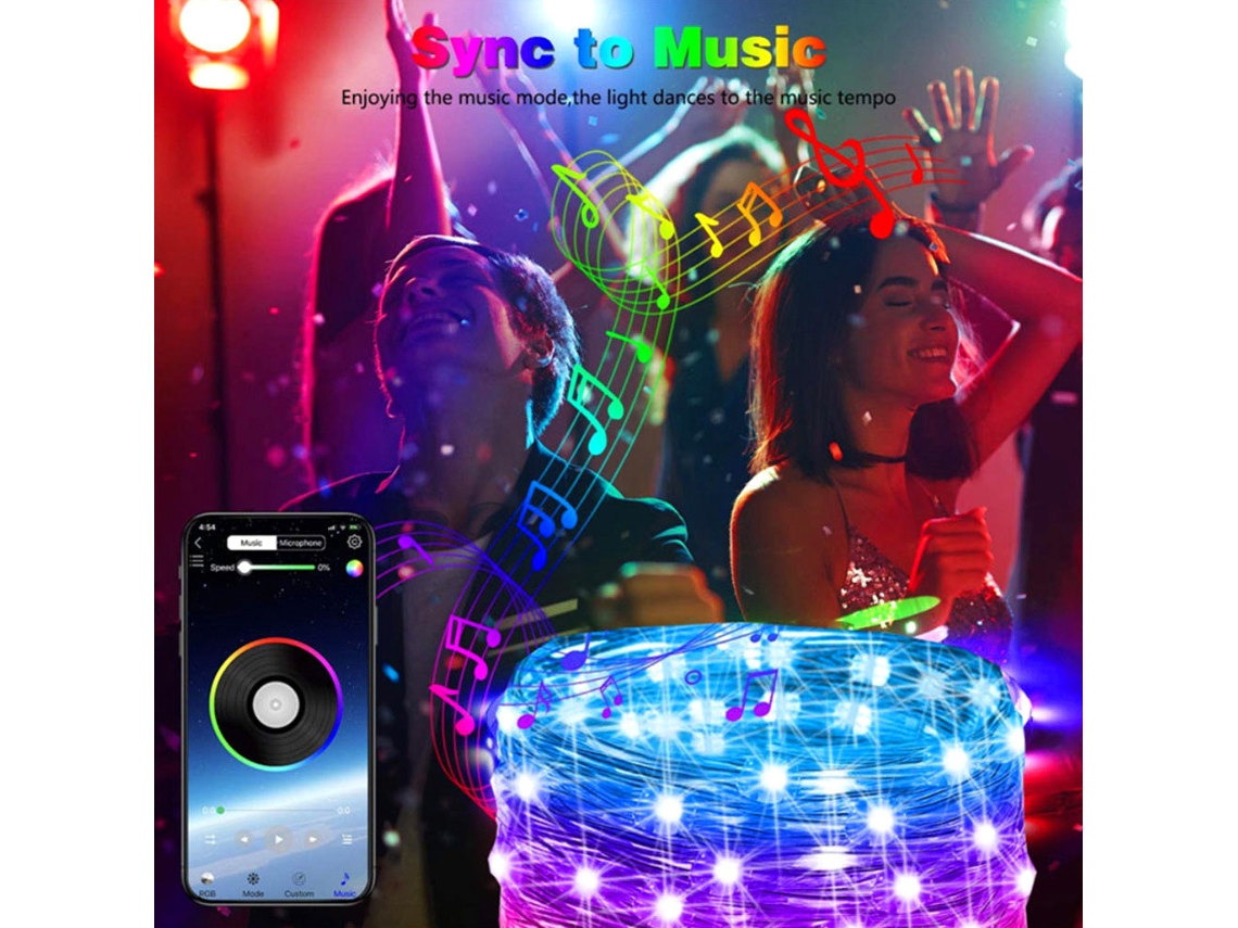 Luzes Fadas Led RGB com Controle Remoto e Usb 33ft 100led | S/MARCA