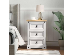 Vidaxl Mesa-de-cabeceira Com Gaveta Corona Branco 45 X 35 X 64 Cm