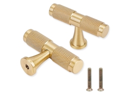 Pernas de latão dourado para móveis, em T, com furo único S/MARCA