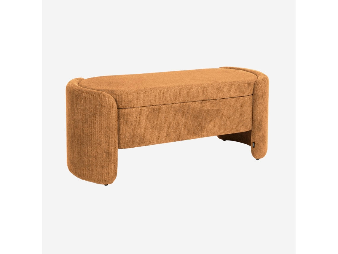 Banco Baú, Final De Cama Contemporâneo Em Tecido, Terracota Sweeek