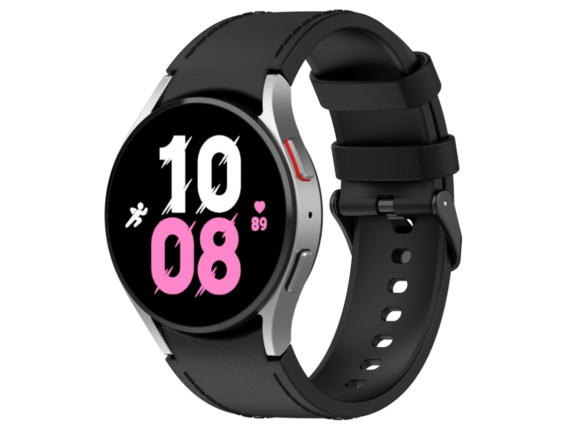 Bracelete para Samsung Galaxy Watch 5 Silicone e Couro Preto Fivela (tamanho S) Preto XIAOMOYU (40mm/44mm)