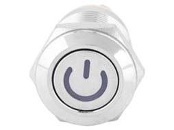 Interruptor Push button Metal Impermeável com Led Amarelo
