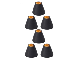 6 Abat-jour Pour Lustre Petits Abat-jour Clip Pour Ampoules De Chandelier Tissu Noir 110x150x140mm
