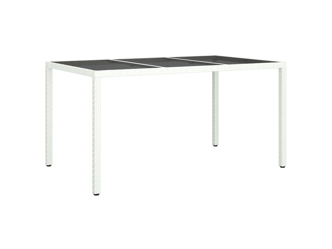 Conjunto 1 Mesas De Jardim Vidaxl Branco Vime Pe (150 X 90 X 75 Cm)