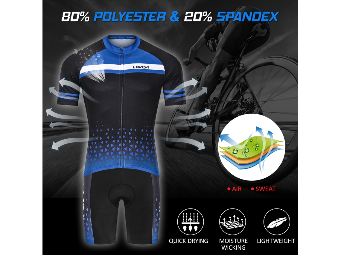 CONJUNTO DE CAMISETA E SHORT DE CICLISMO MALI, respiráveis, secagem rápida (S/MARCA)