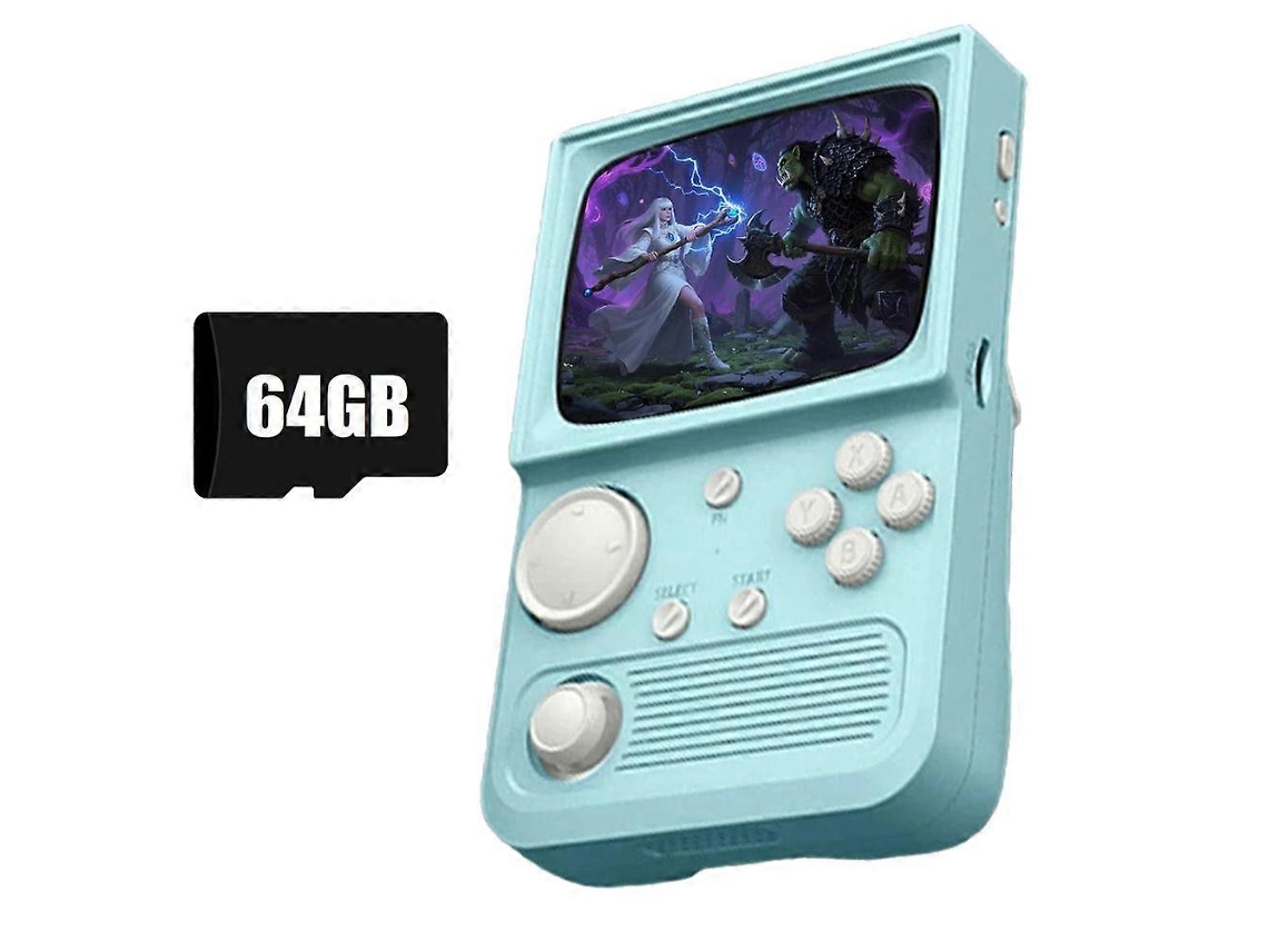 Console Portátil Retrô R36t com 15.000 Títulos Clássicos, Tela Ips de 3,5 Polegadas, 64gb AQUAFORGE
