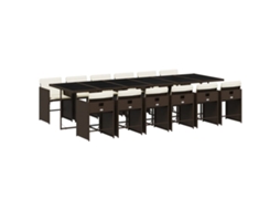 Garden Dining Set, Garden Dining Sets Vidaxl Marrom Rattan / Vime (n/a)