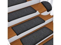 Vidaxl Tapetes De Escada 15 Peças 65x21x4 Cm Antracite Com Borda Retangular