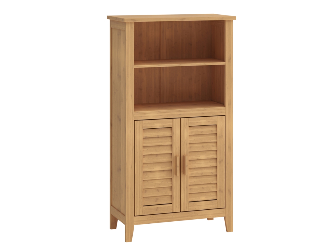 Armário Lateral Rirg 2 Portas Bambu 92x50x25 Cm Natural [EN.CASA]
