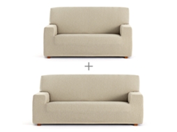 Conjunto de Capas para Sofá EYSA Troya Branco 70 X 110 X 210 Cm 2 Peças