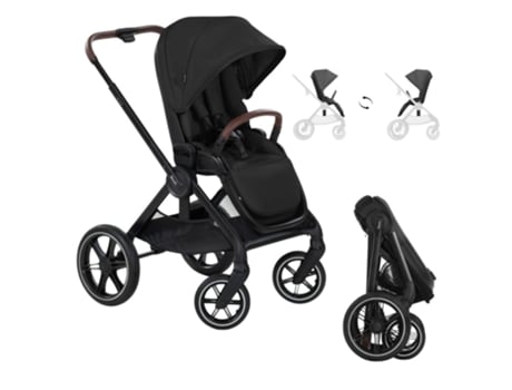 Carrinho WALK N CARE de alta qualidade, com assento reversível e regulável em altura da Hauck, até 22 kg Preto