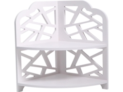 Prateleira De Armazenamento Para Banheiro Em Pvc Branco Com Canto Vazado Esculpido