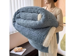 Manta de Cama Vintage Camada Dupla em Veludo Tafetá Macio e Felpudo Conforto para Todas as Estações Lavável À