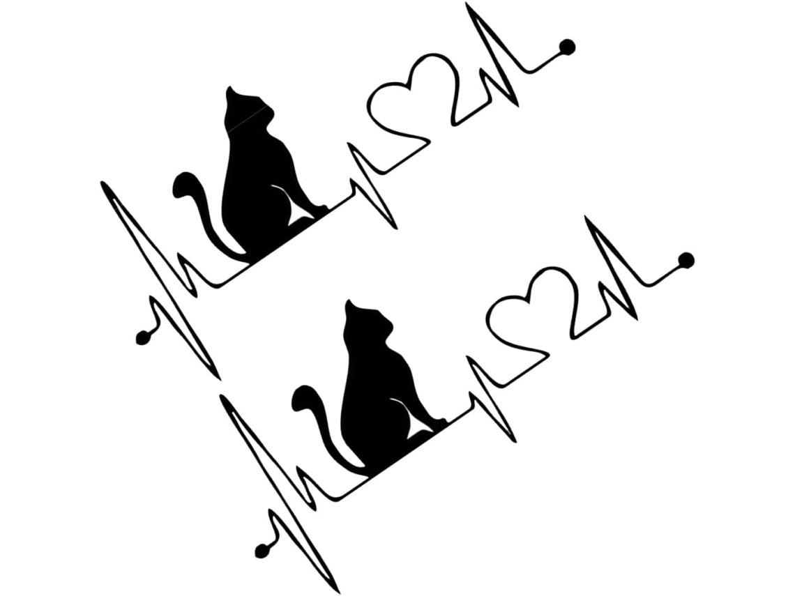 Adesivos decorativos em PVC para carros danificados, conjunto de 2 unidades, formato Gato Preto