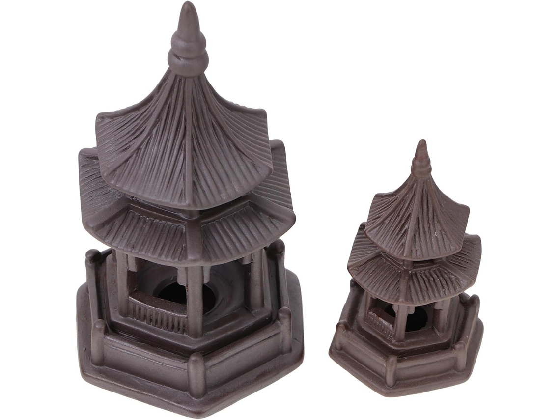 Kit de 2 Peças Healeved Pavilion Decorations Classic And Realistic, com Miniaturas Hexagonais de Pagodes em Cerâmica CHABERLU