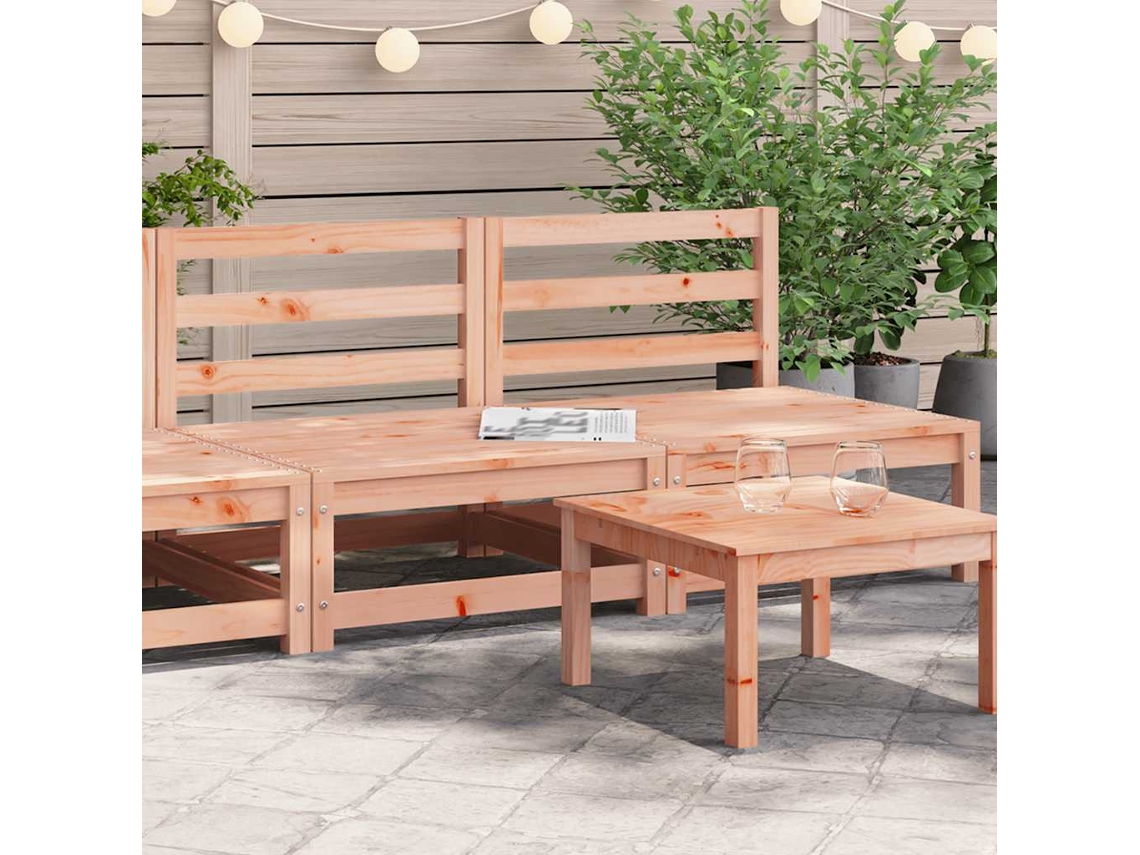 Vidaxl Sofás Sem Braços P/ Jardim 2 Pcs 70x70x67 Cm Douglas Maciça