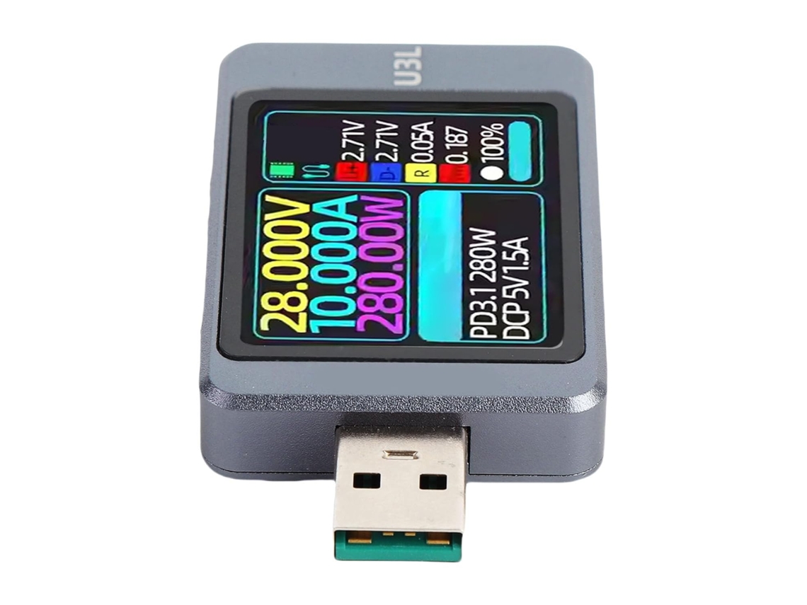 Testador Usb 4-28v 0-5a Com Tela Lcd De 1,77 Polegadas, Multímetro Para Teste De Tensão E...