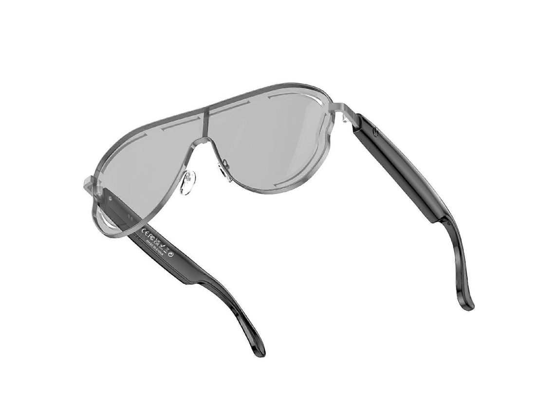 Óculos de sol inteligentes com armação grande em aço inoxidável A17, traduzidos por Ia, compatíveis com Bluetooth e áudio.