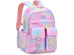 Mochila Infantil Rosa Encantadora Com Estampa Galáxia Escolar Para Meninas, Estudantil O Dia A Alça Peitoral Wellngs Aquaforge